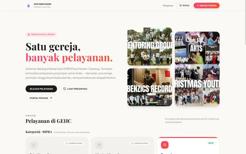 Tangkapan layar beranda GEHC.page